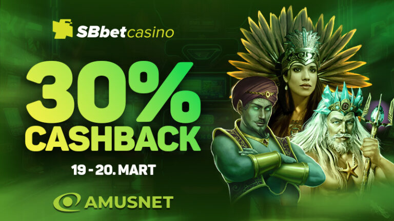 AMUSNET 30% CASHBACK
