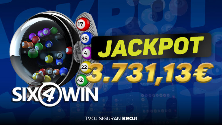 SIX4WIN JACKPOT DONIO IGRAČU 3.731€
