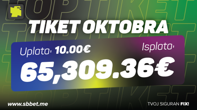 TIKET MJESECA – IGRAČ OSVOJIO 65,309€!